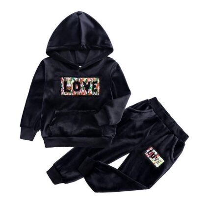 Love sequen joggers black color