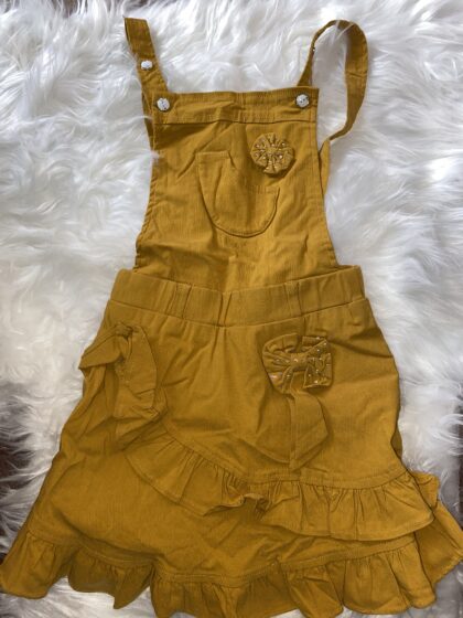 Yellow crossing belt gown