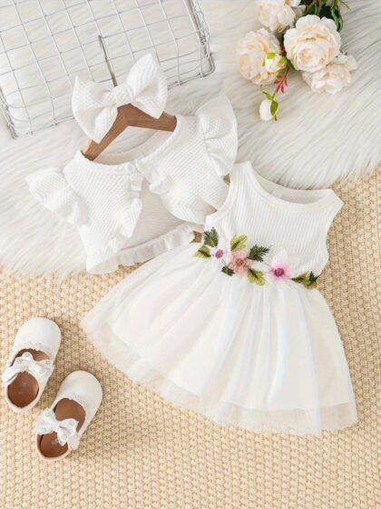 Jacket flowered gown white color
