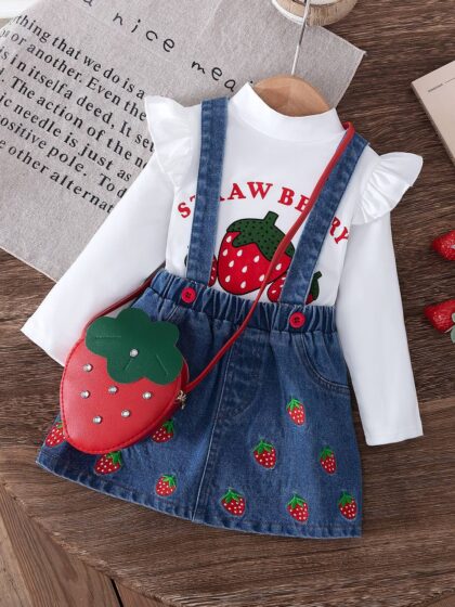 Strawberry Jean gown with inner top and bag